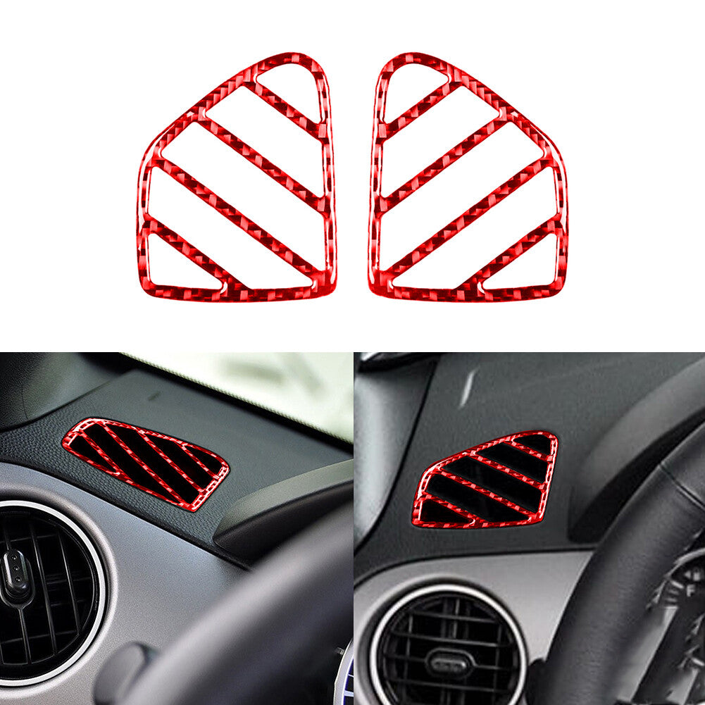 Red Carbon Fiber Inner Cup Holder Cover Sticker Trim for Hyundai Azera 2006-2011 v