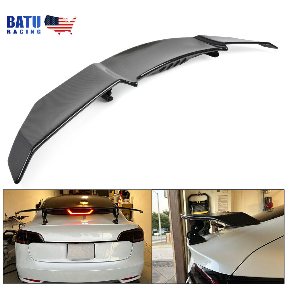 Automatic Adjustable ABS Carbon Fiber Spoiler Wing for Tesla model 3 2017-2024
