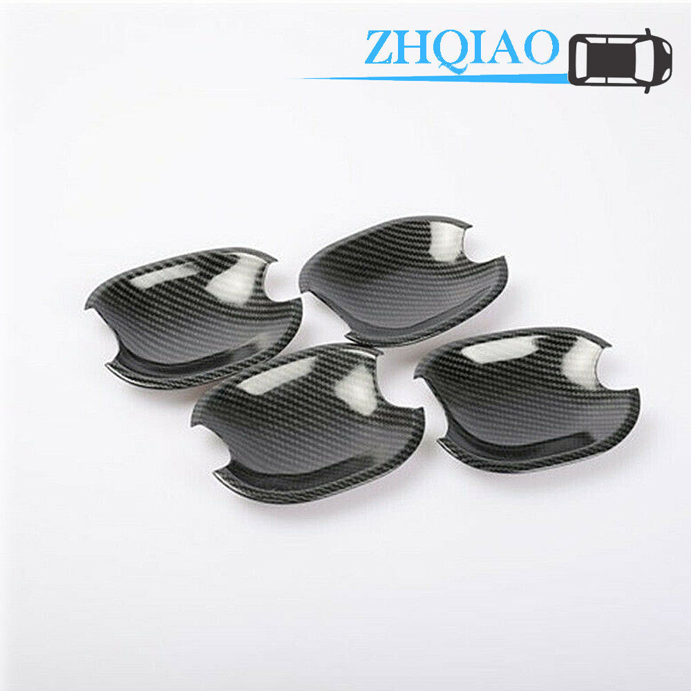 Carbon Fiber Printed Door Handle Bowl Cover Trim Fit for Toyota Highlander 2009-2014