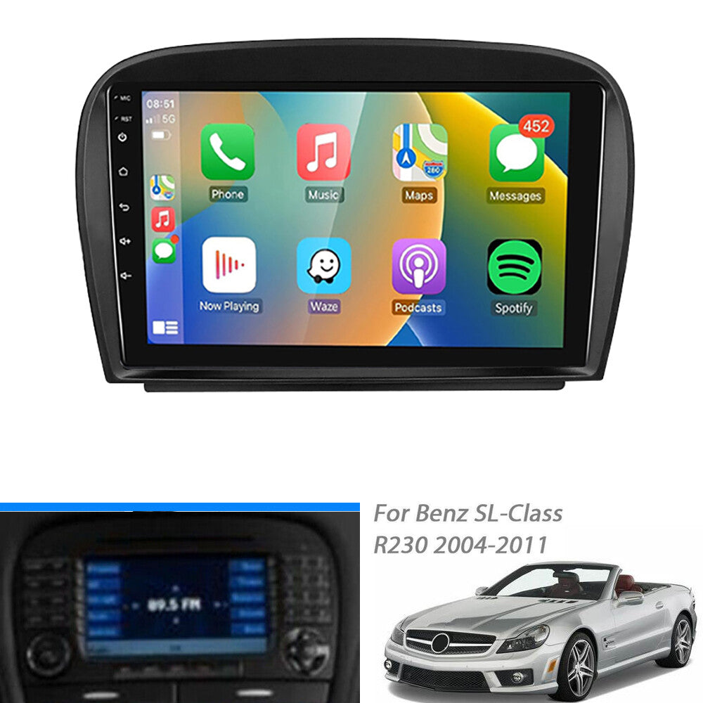 Fascia car stereo radio panel trim 9-inch frame for SL-Class R230 2004-2011- n
