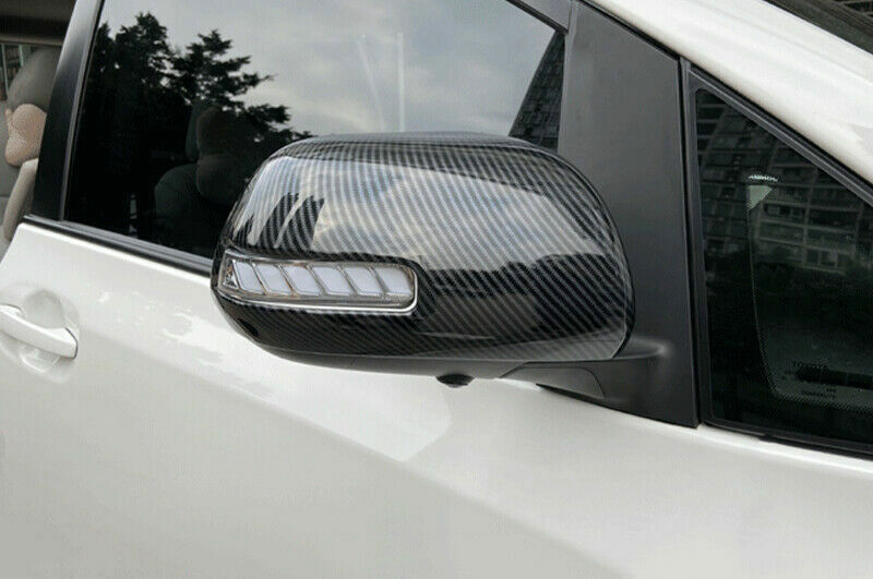 Carbon Fiber Door Side Rear View Mirror Cover Trim for Toyota for Sienna 2015-2020