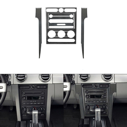 6Pcs Carbon Fiber Center Control Panel Cover Trim for Ford for Mustang 2005-2009