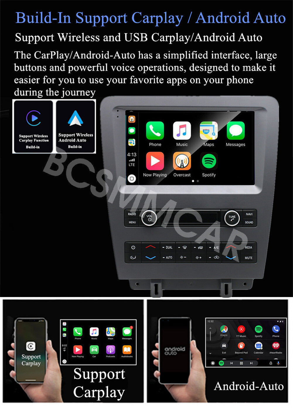 9 2Din Car Stereo Radio Android 13 GPS BT 2+32G Fit for Ford for Mustang 2010-2014