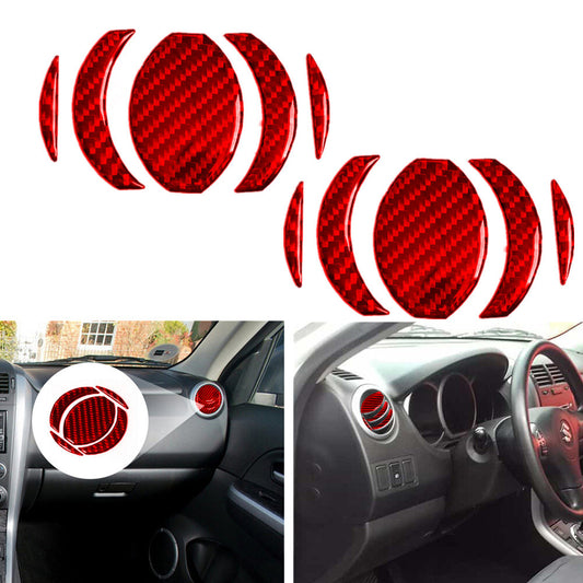 4Pcs Central Console Panel Trim B Carbon Fiber for Dodge Journey 2009-10 SXT Red v