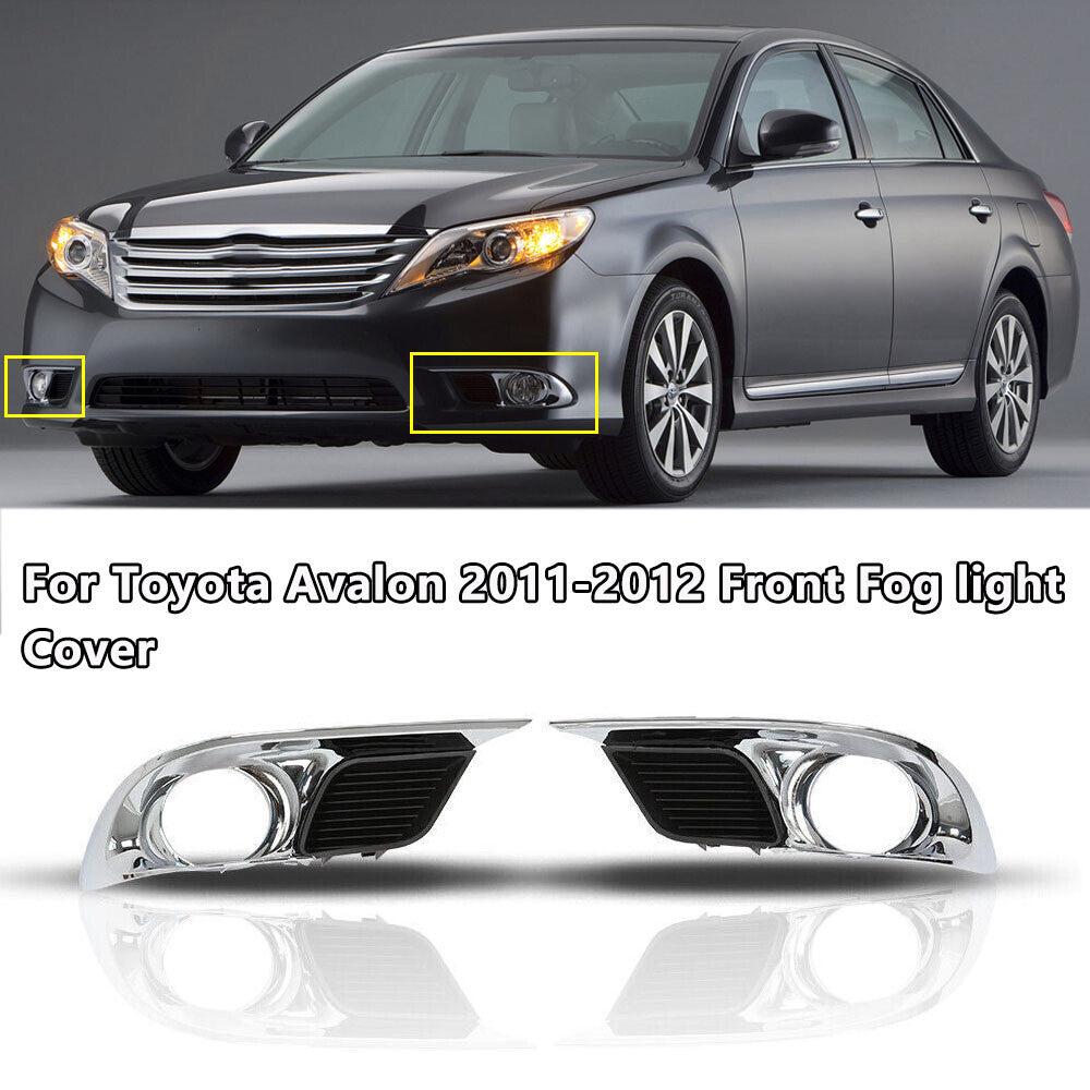 1Pair ​Front Fog Lamp Light Cover Bezel Chrome Black for Avalon 2011-2012 v