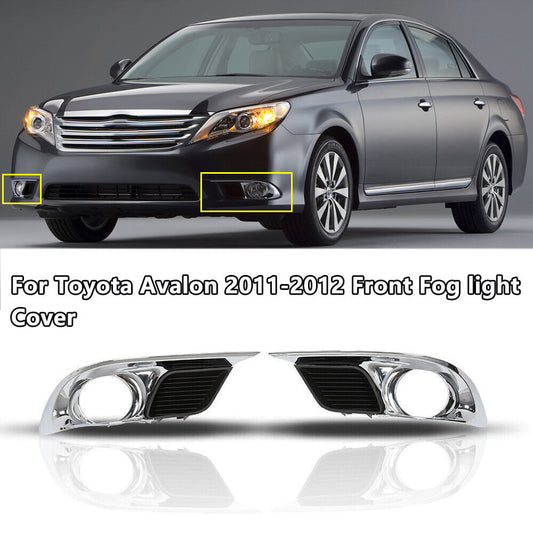 1Pair ​Front Fog Lamp Light Cover Bezel Chrome Black for Avalon 2011-2012 v