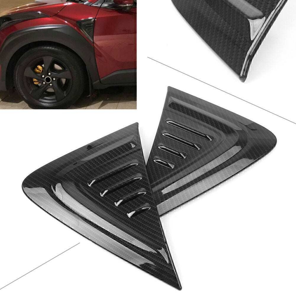 2pcs Carbon Fiber Side Wing Fender Air Vent Cover Trim for Toyota C-HR 2016-2018
