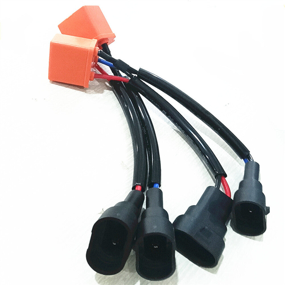 2Pcs 9006 / 9005 to H4 Headlight Bulb Conversion Wire Adapter Harness Connectors