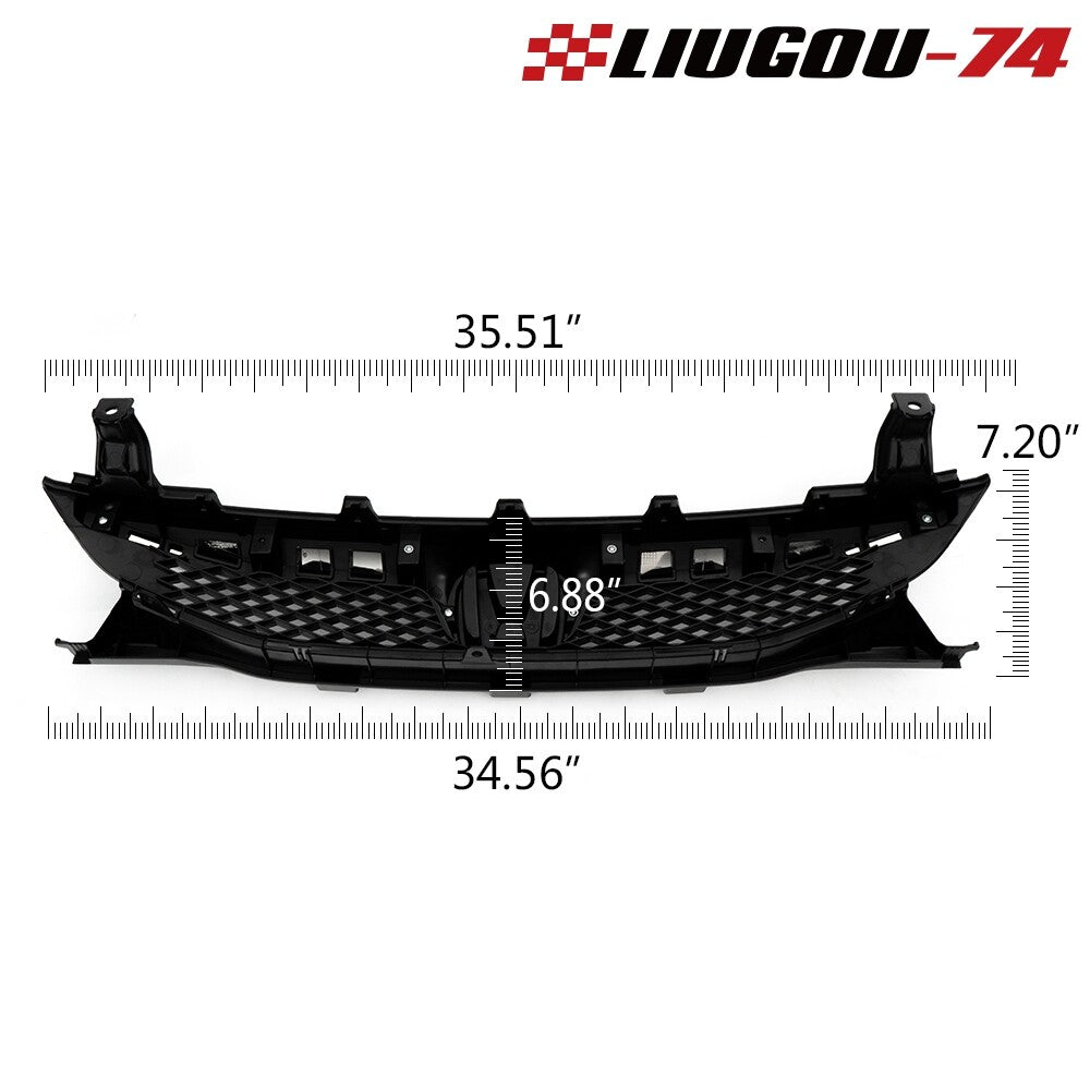 Suitable for Honda for Civic 2009-2011 4DR front bumper barbecue grill with chrome decoration in the United States- v