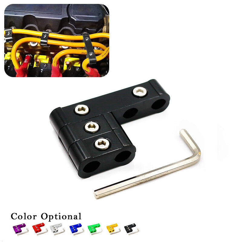 3Pcs Aluminum Engine Spark Plug Wire Separator Divider Organizer Clamp Kit Black Q