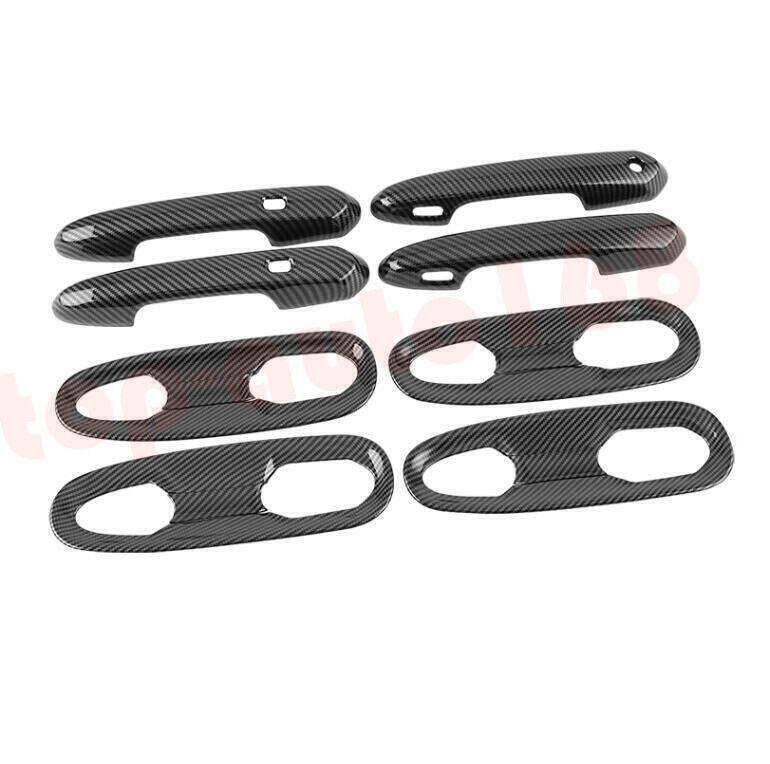 12X ABS Carbon Fiber Outer Door Bowl Handle Cover Trim for Toyota for Sienna 21-2024