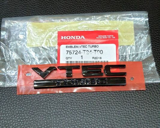 NEW VTEC TURBO BLACK GLOSSY LOGO EMBLEM BADGE FOR REAR for HONDA for CIVIC FE 2021-2022