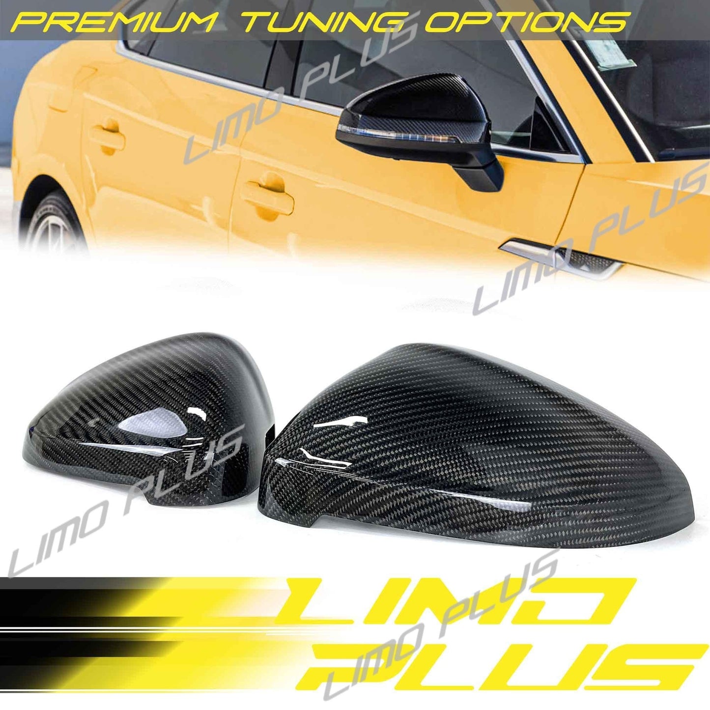 Real Carbon Mirror Covers Cap Replacement for for Audi B9 A4 S4 A5 S5 2017-2024 v