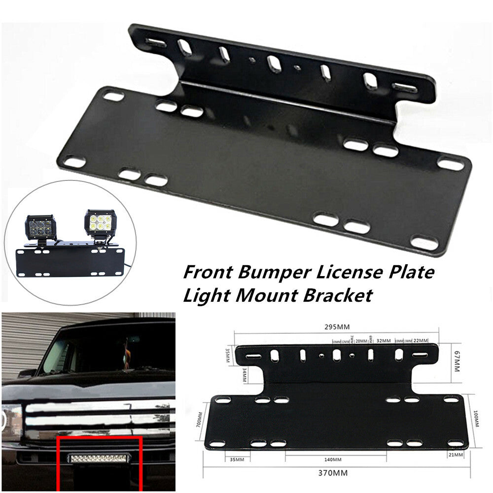 Car front bumper license plate mounting bracket for Jeep LED light strips - n