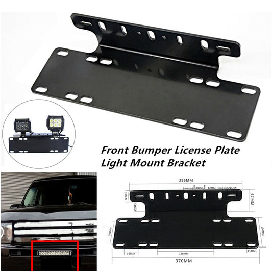 Car front bumper license plate mounting bracket for Jeep LED light strips - n