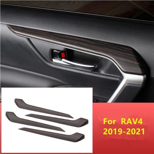 Peach Wood Grain Inner Side Door Decoration Cover Trim for Toyota RAV4 2019-2023