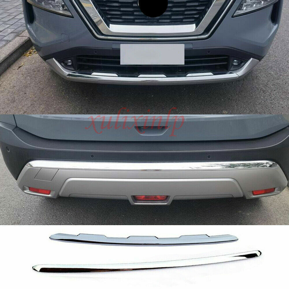 for Nissan Rogue 2021-2023 Chrome FrontRear Bumper Molding protector Cover Trim