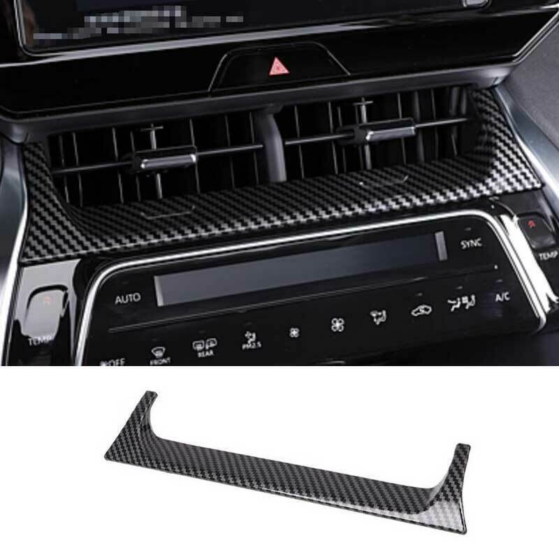 ABS Carbon Fiber Inner Air Condition CD Panel Cover Trim For RAV4 2019-22 v