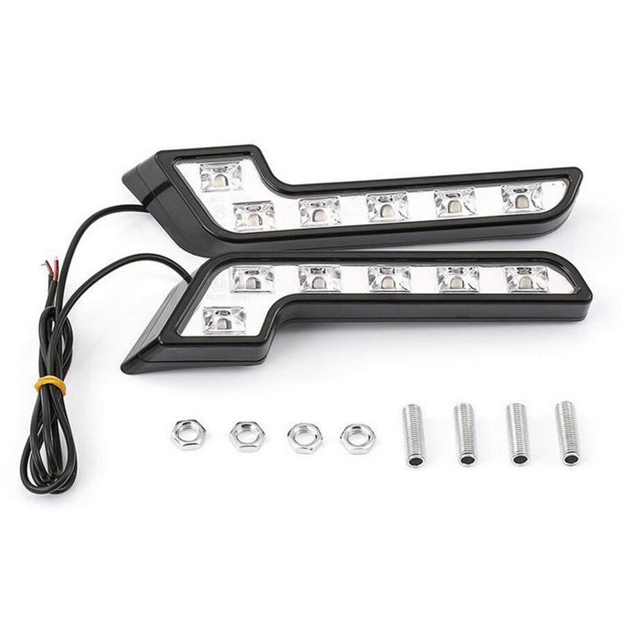 Pair Fog Lights Car Bumper Driving Front Lamps White For Front Grille Mount