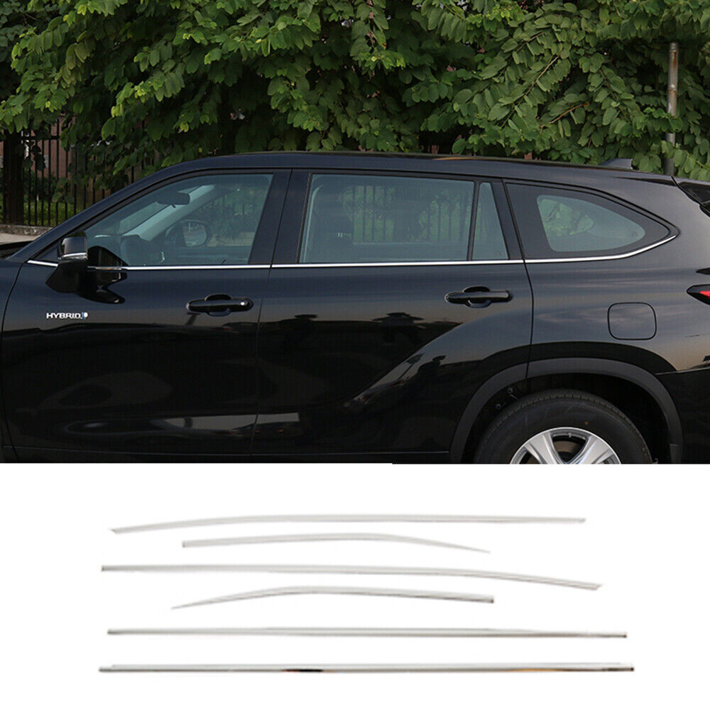 for Toyota Highlander 2020-22 Stainless Car Bottom Window Frame Sill Trim Cover