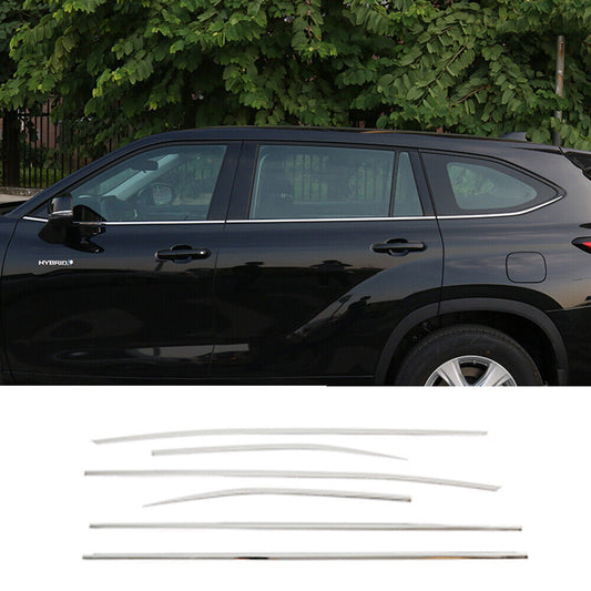 for Toyota Highlander 2020-22 Stainless Car Bottom Window Frame Sill Trim Cover