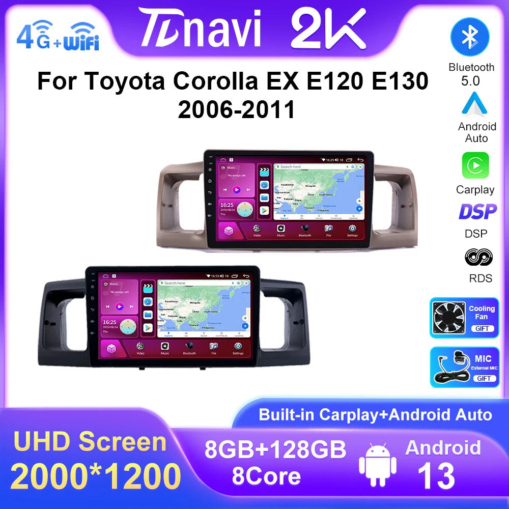 for Toyota for COROLLA EX E120 2006-2011 Android Car Radio Multimedia Player GPS 4G