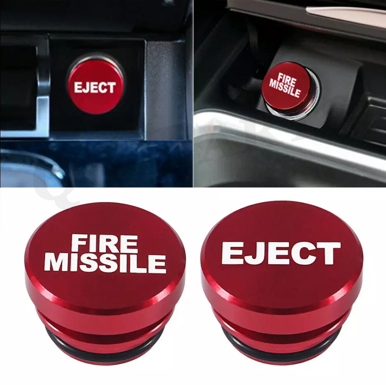 Universal fire-fighting missile eject button car cigarette lighter protective cover accessory 12V