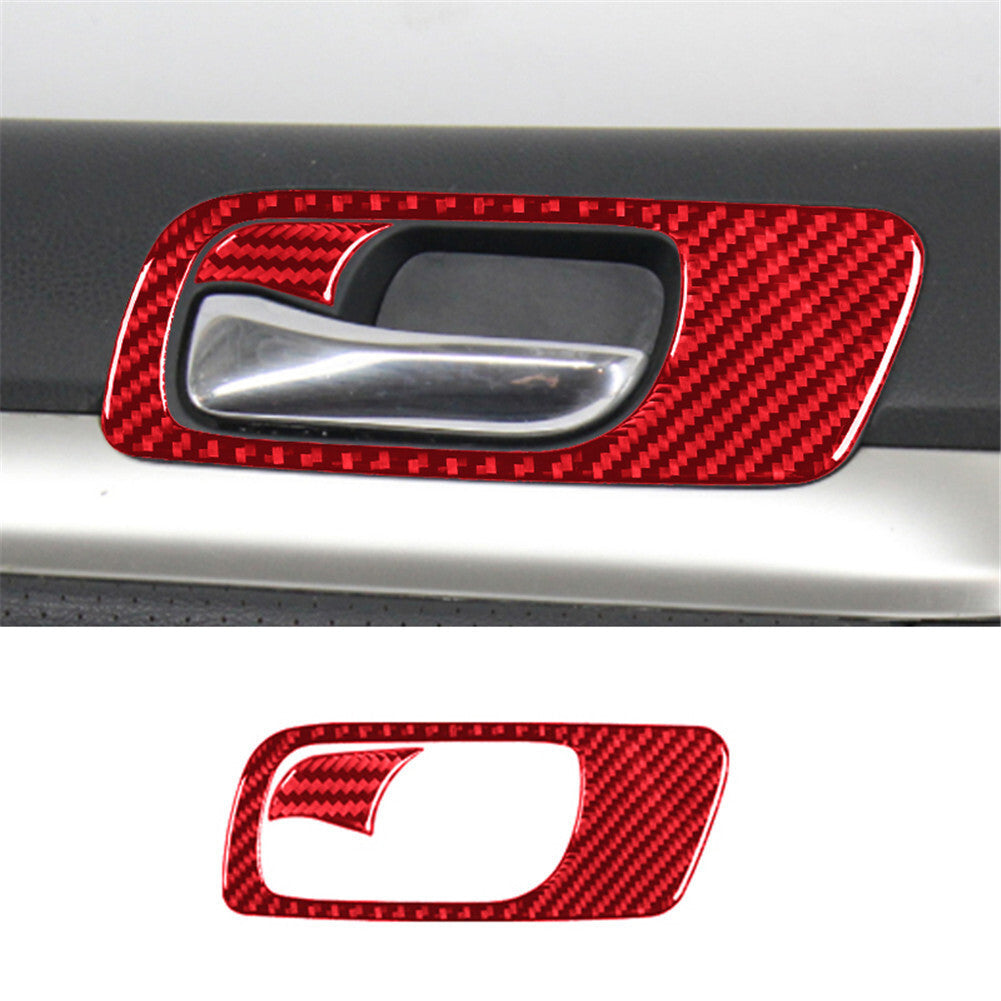 Driver Inner Door Handle Panel Trim Cover Carbon Fiber for Acura TSX 2003-08 Red