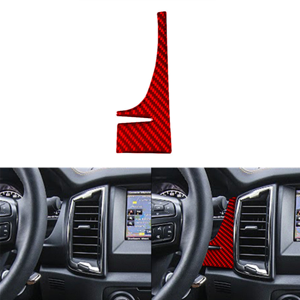 4 x Red Carbon Fiber Loudspeaker Circle Trim Cover For 3Series F30 2013-2018 v