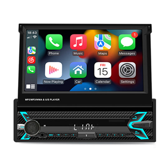 Single Din 7in Car Stereo Radio For Carplay Android Auto Bluetooth Mirror Link