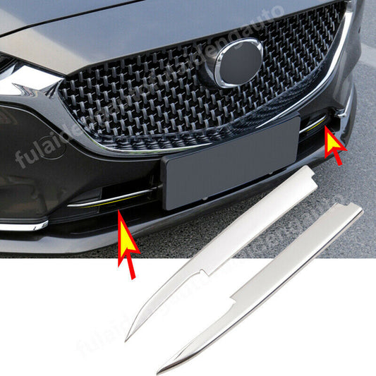 Steel Front Center Grille Lower Strips Cover Trim for Mazda 6 Atenza 2019-2021