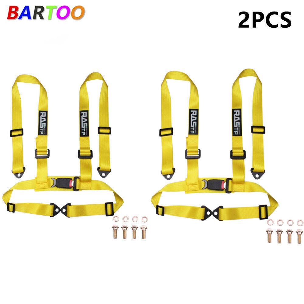 2 4-Point Adjustable Racing for Seat Belts Harness Shoulder Straps 2Pcs Q