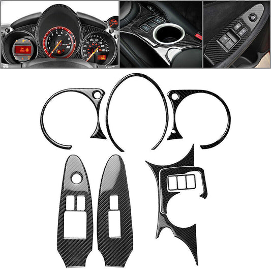 8 Pcs Carbon Fiber Interior Decorative Kit Cover Trim for Nissan 370Z 2009-2020
