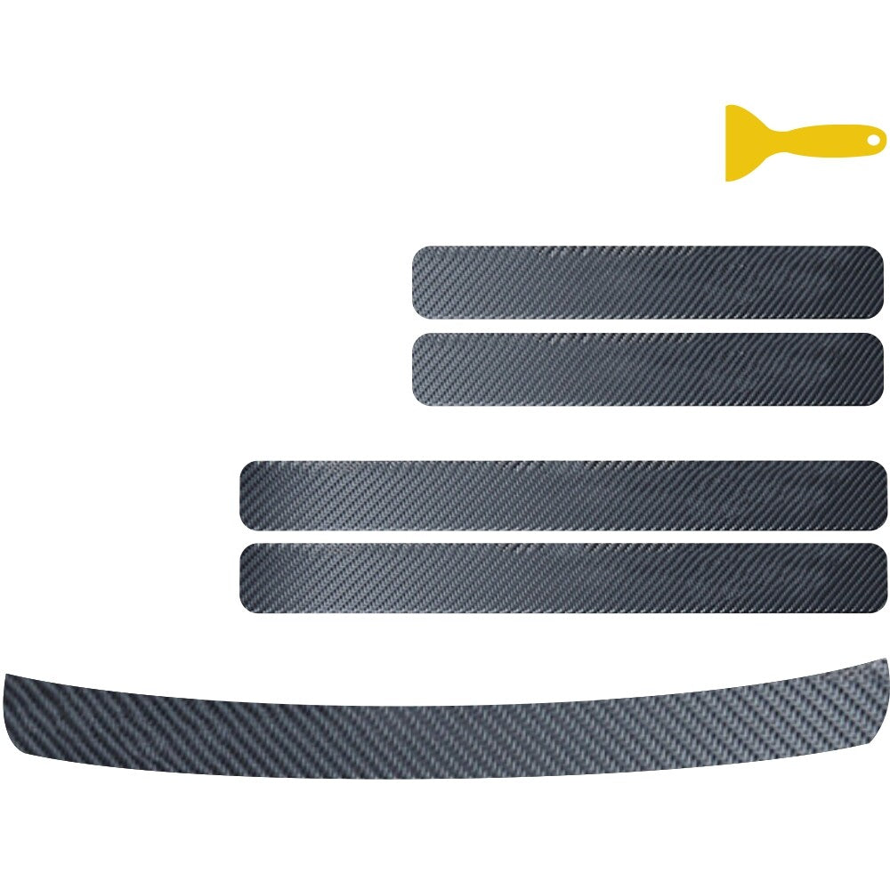 5Pcs Car Trunk Door Sill Scuff Plate Cover Step Protector Anti Scratch Sticker