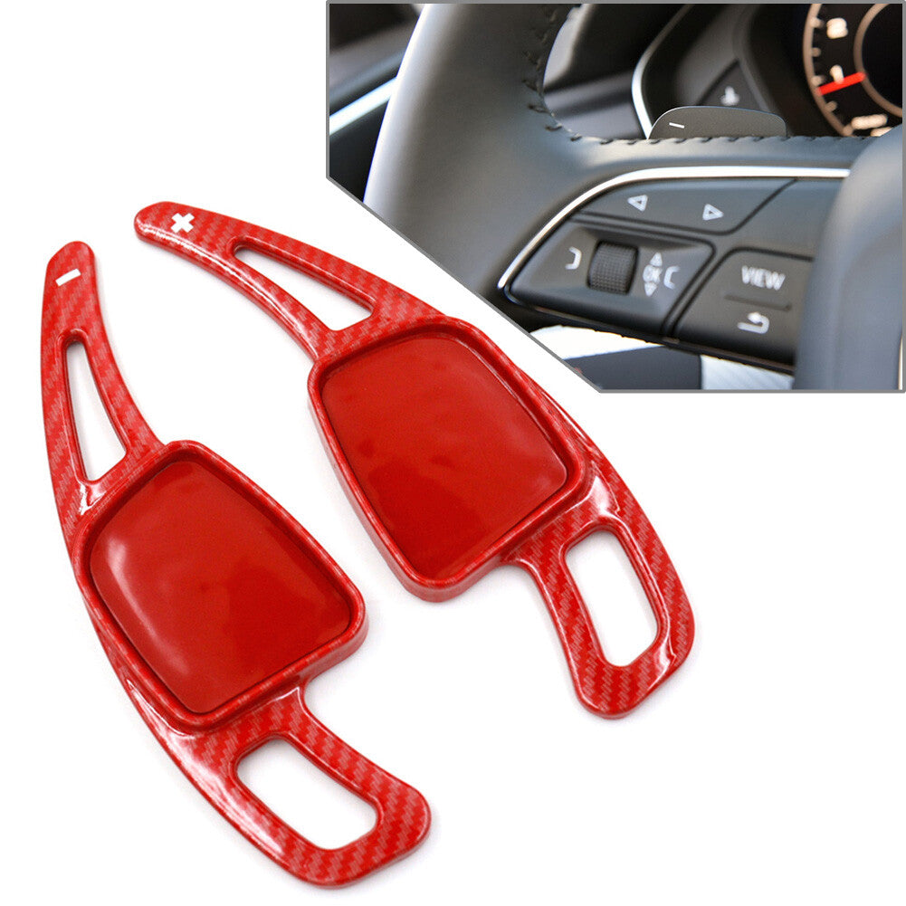 Pair Steering Wheel Shift Paddle Shifter Extension Red for Audi A3 A4 A5 S3 S4