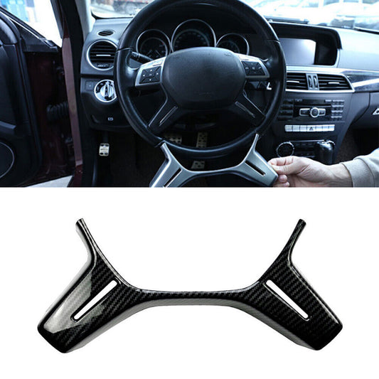 for Benz E GLK M Class W204 W212 C180 Carbon Steering Wheel Moulding Trim Cover Q