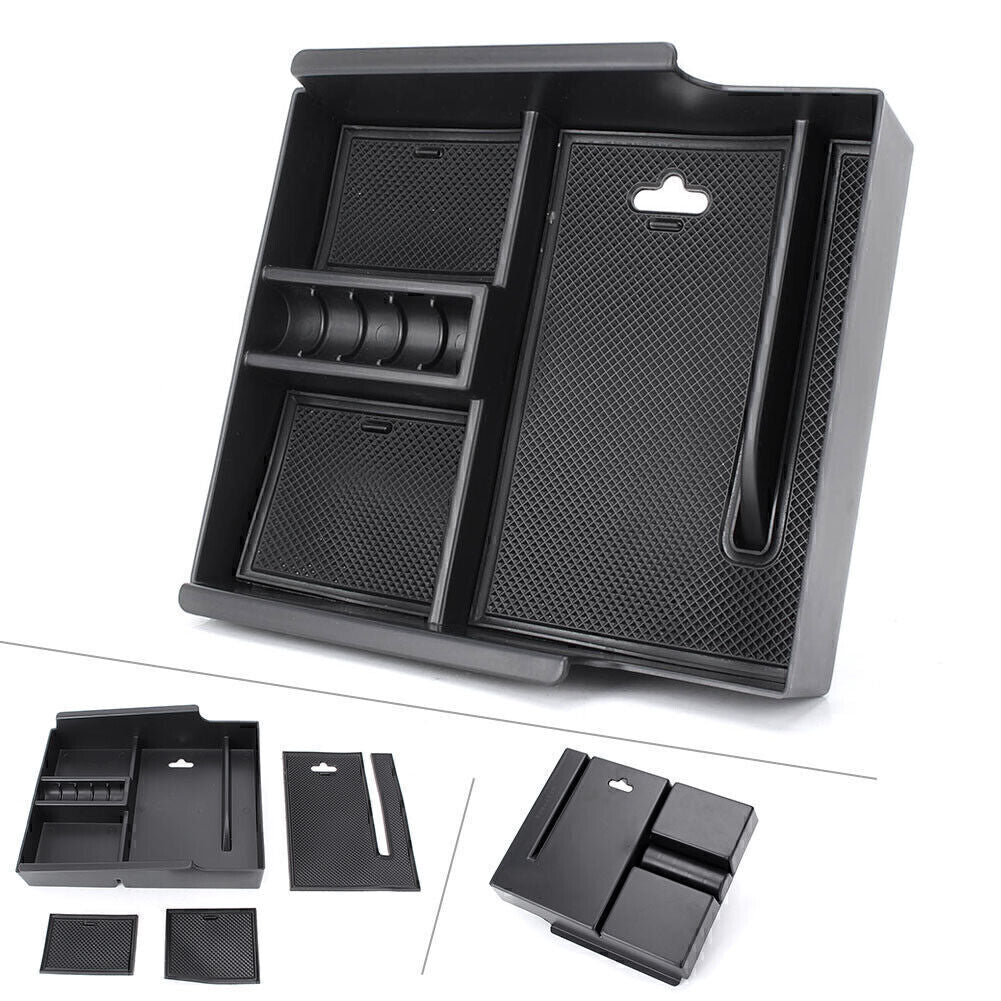 1x Car Armrest Storage Box Holder for Toyota Alphard 2015 2016 2017 Black Q