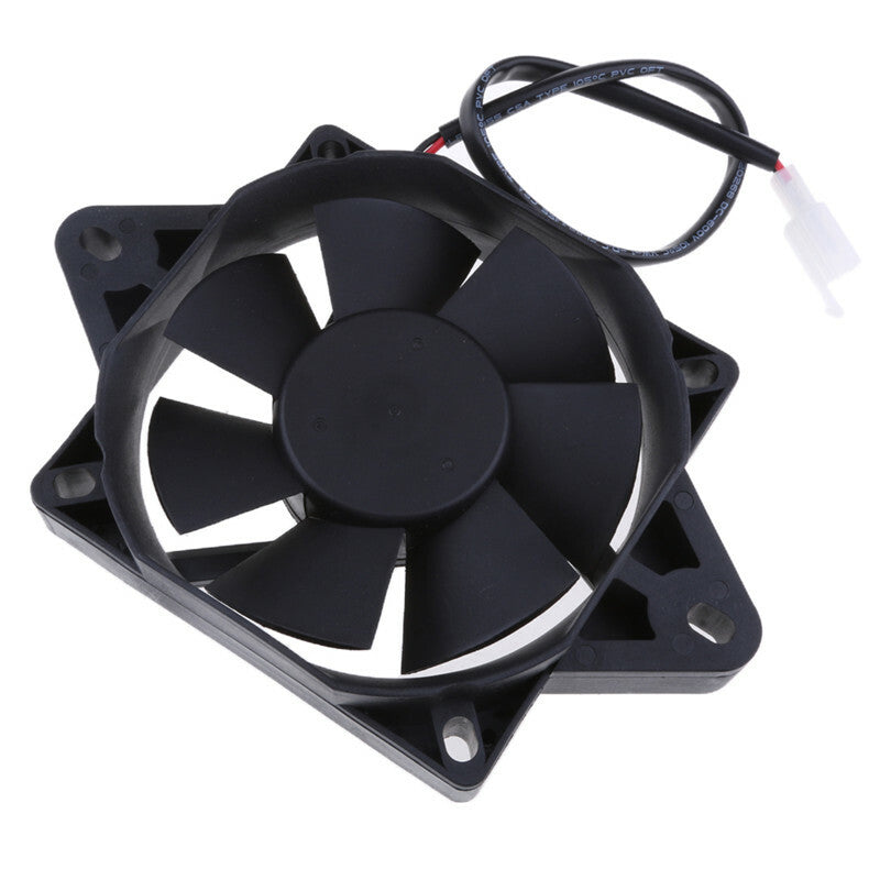 Motorcycle Atv Mx Black 12 Volt Oil Cooler Electric Engine Cooling Fan Radiator