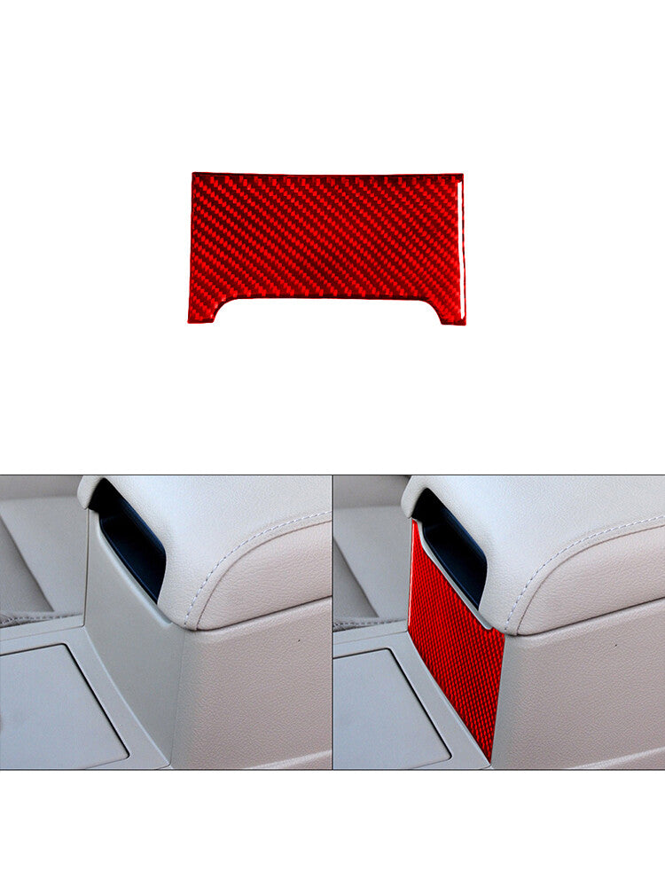 Red Interior Carbon Fiber Center Armrest Below Trim Cover for Toyota for Camry 12-14
