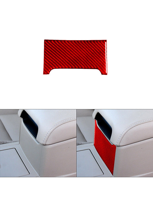 Red Interior Carbon Fiber Center Armrest Below Trim Cover for Toyota for Camry 12-14