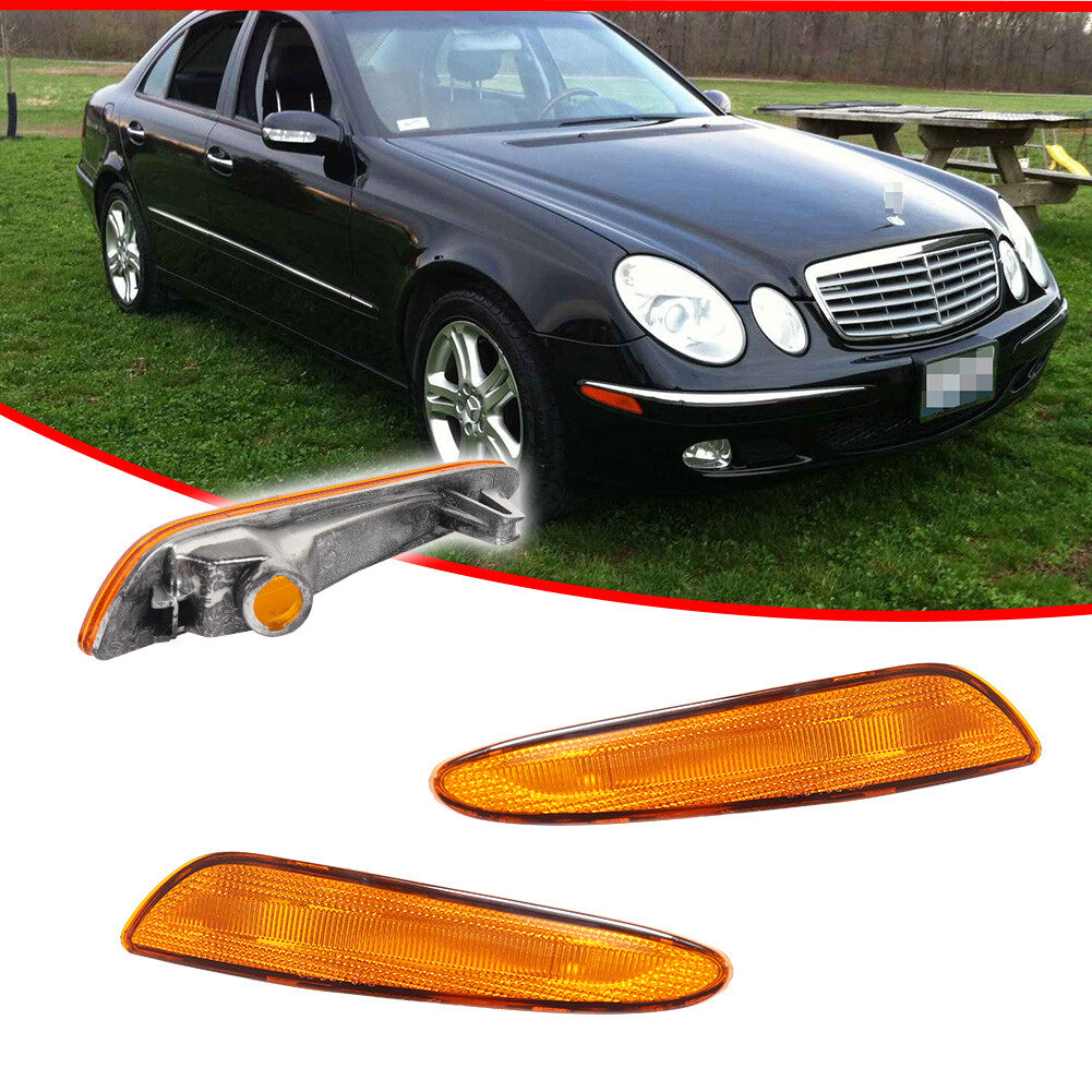 Amber lens front fender side marker corner lights for 03-06 for Benz E-class W211 AMG- v