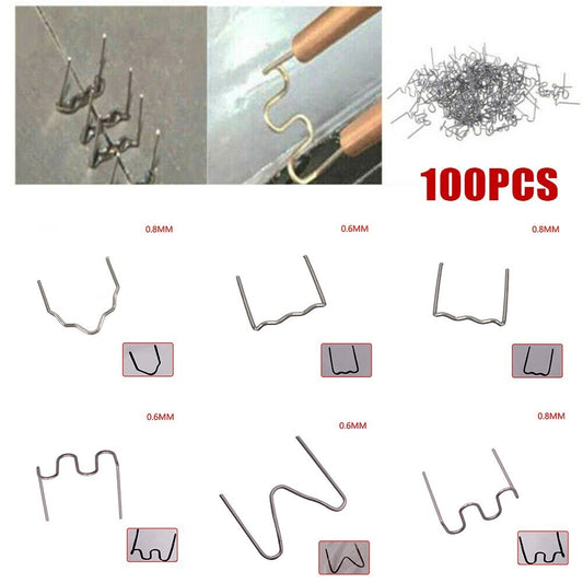 100PCS 0.6/0.8mm Hot Stapler Staples For Car Bumper Plastic Welder Repair Kit v