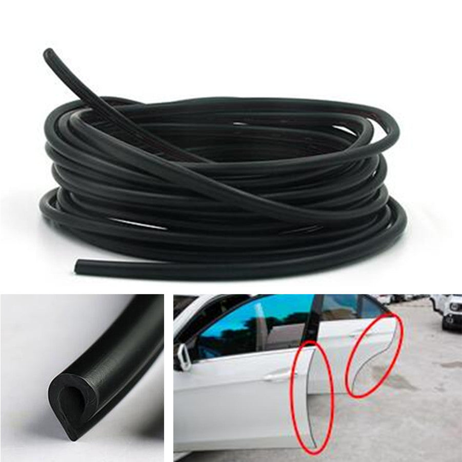 Car Door Edge Guards U Molding Clip Protection Strip Black Anti-rub Cuttable 5M