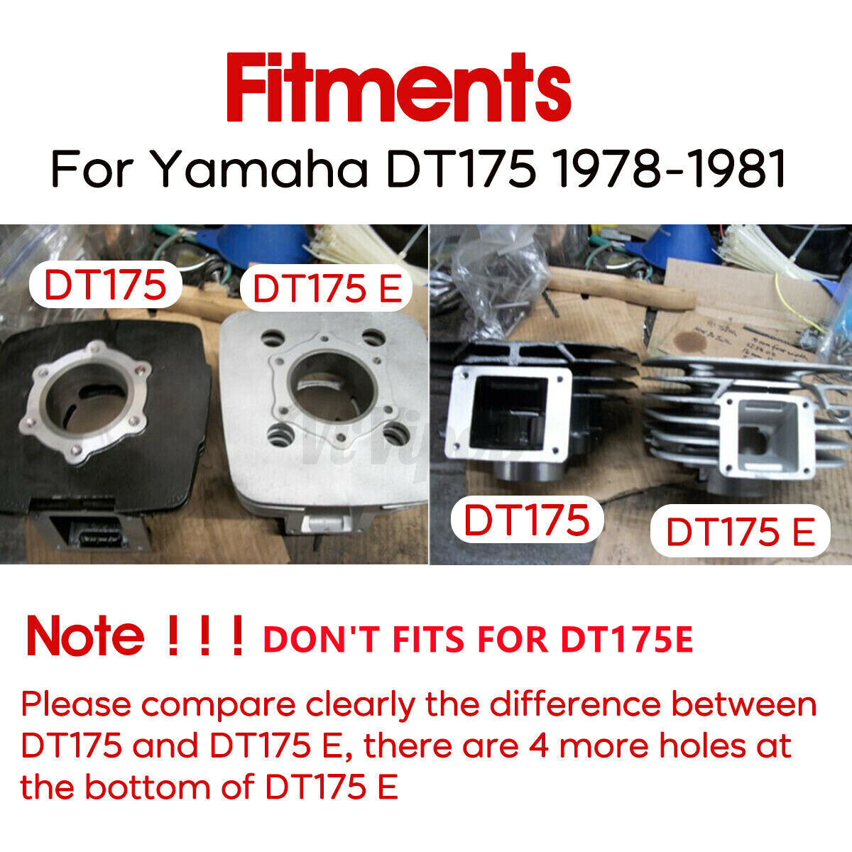 Cylinder Piston Gasket Top End Engine Rebuild Kit Suitable for Yamaha DT175F/G/H