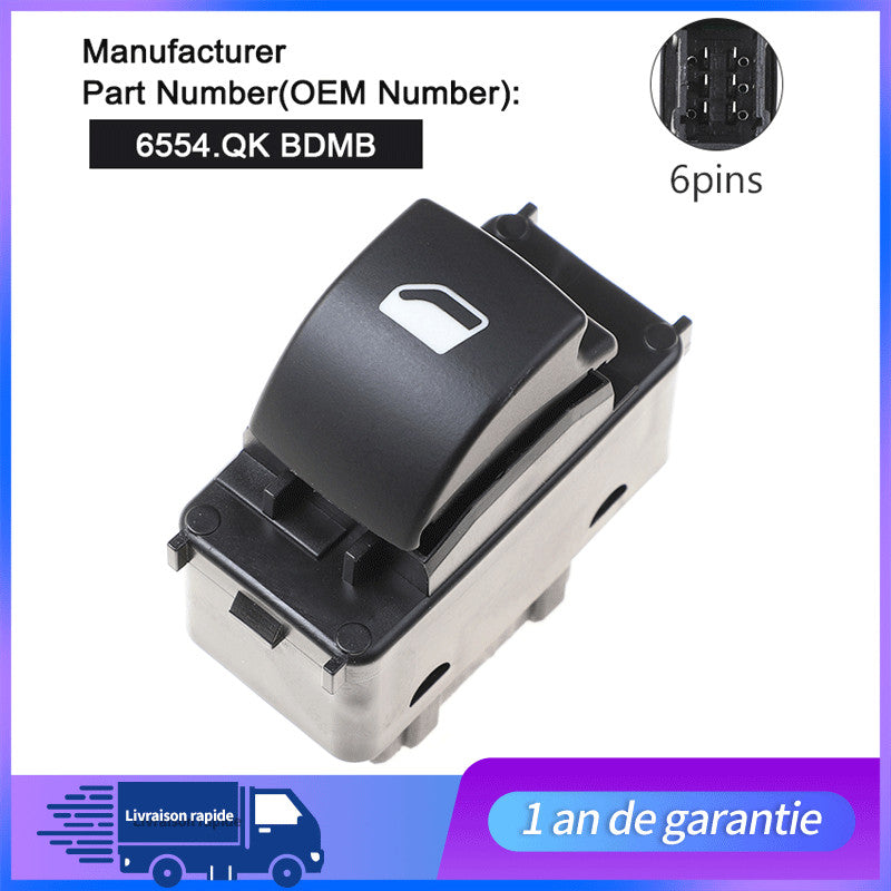 BOUTON DE LEVE VITRE AVANT DROIT POUR BERLINGO PARTNER 207 6490E2 6554QK n