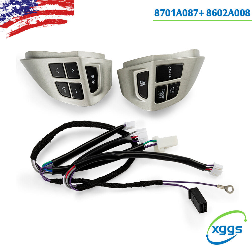 2XFor 06-16 for Mitsubishi Outlander L200 Laner Silver Steering Wheel Control Switch