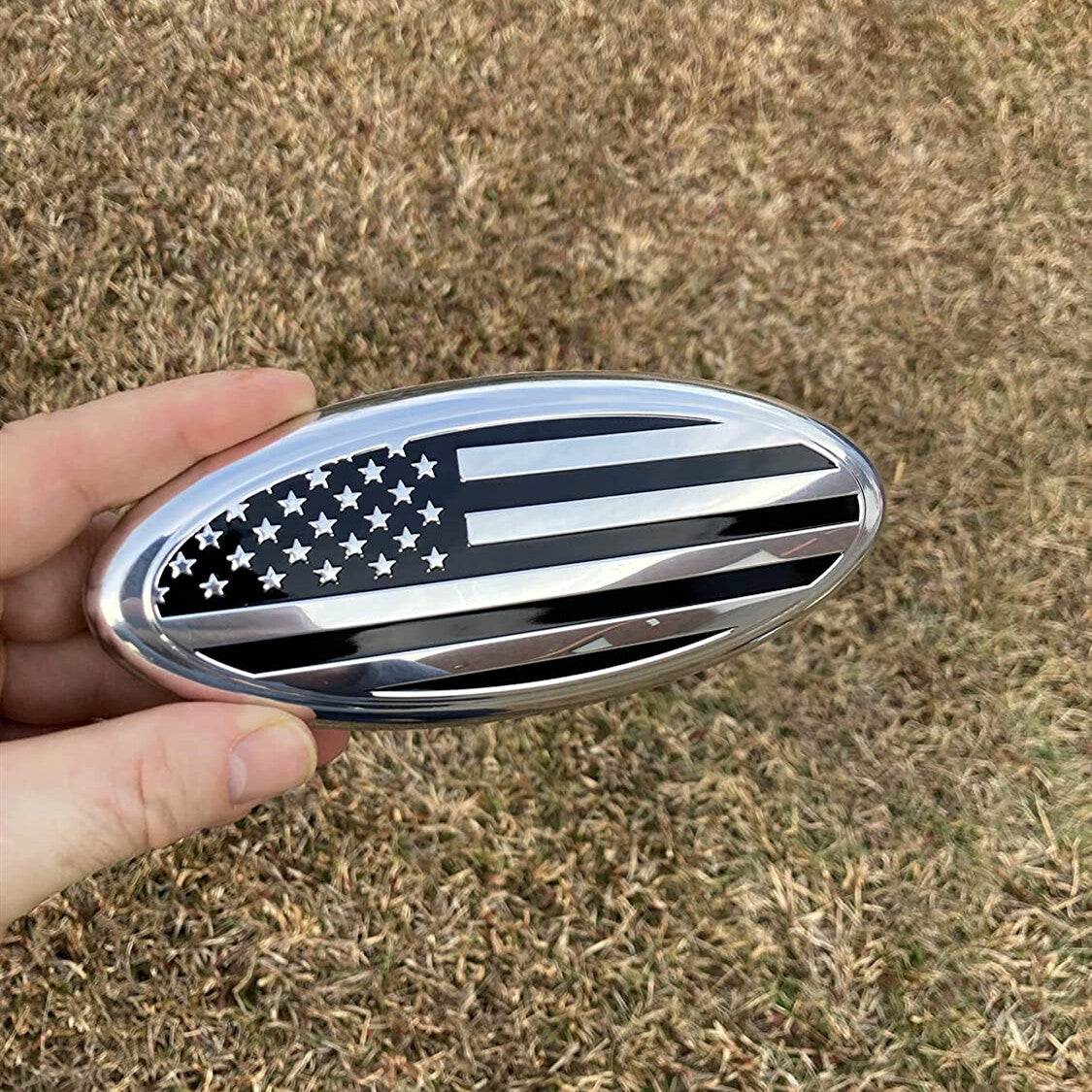7inch US Flag FRONT GRILL Tailgate Oval Emblem Badge  for ford  F-150 2004-2012