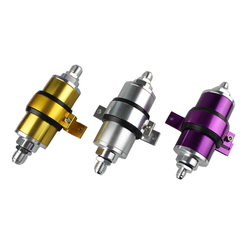 Flow Fuel Filter 30 Micron Element with AN6 AN8 AN10 Fittings+Bracket Gold Q