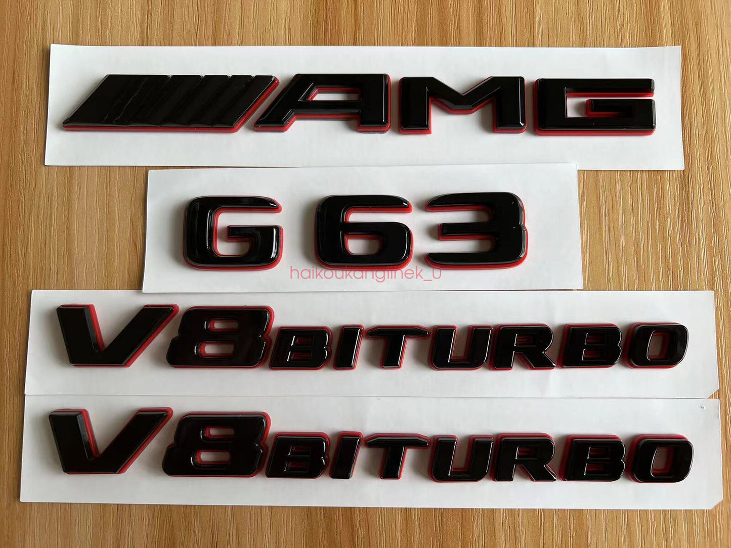 Black and red G63 AMG V8 BITURBO badge stickers for Mercedes-Benz G63