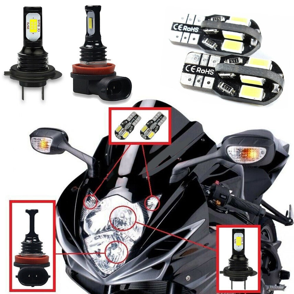 4x LED Headlight Parking Light Bulbs Set White for Suzuki GSXR 600/750 2011-2020 v
